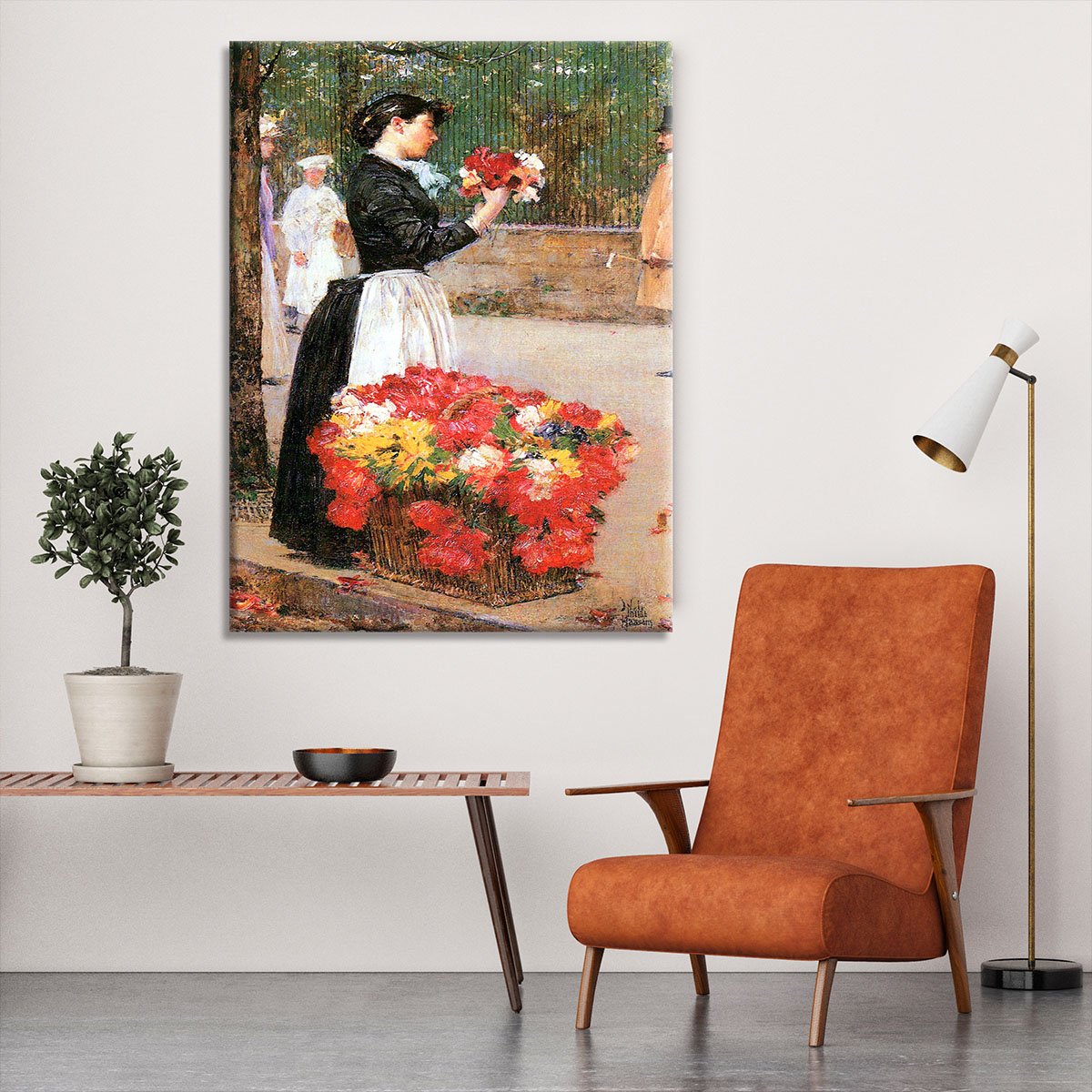 Flower girl by Hassam Canvas Print or Poster