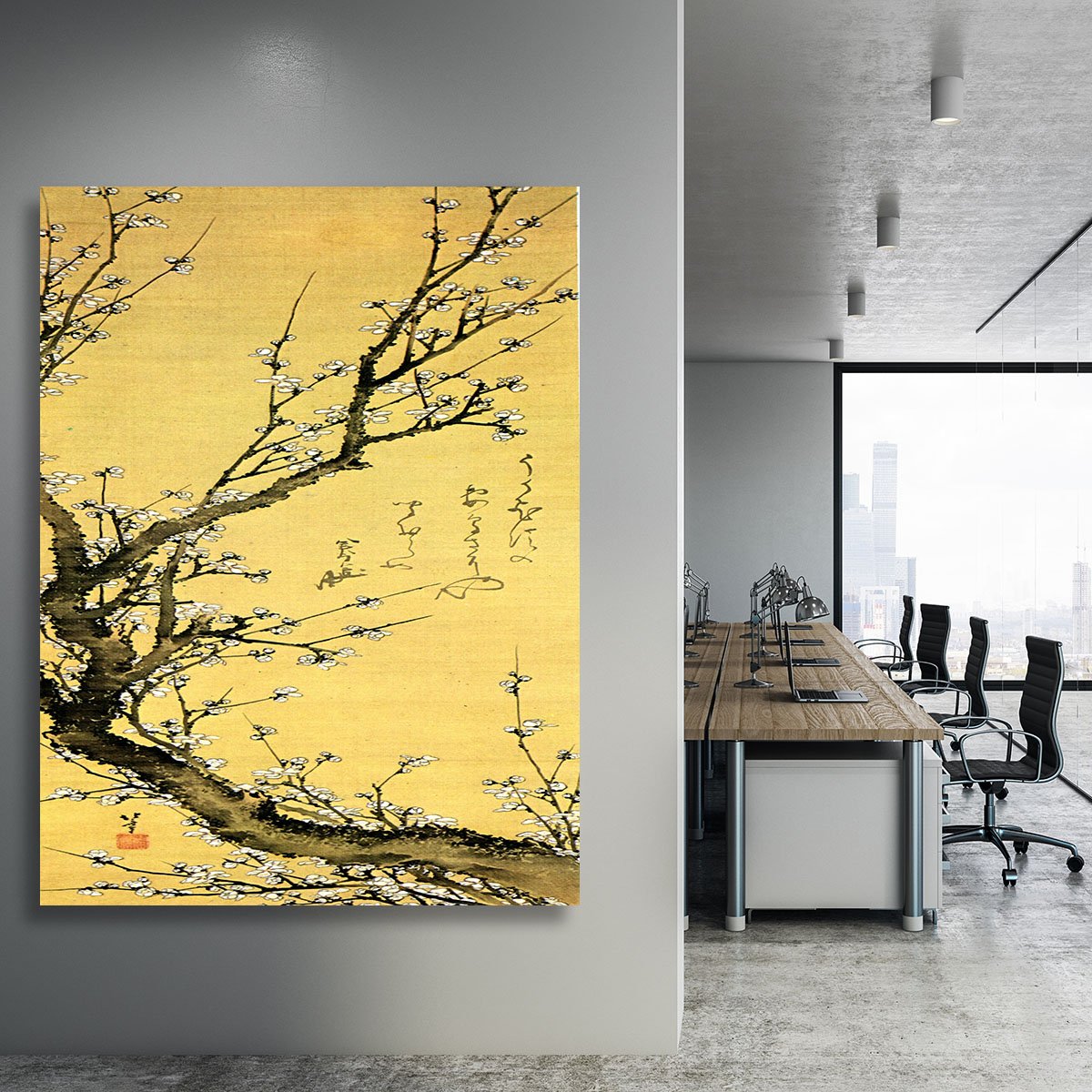 Flowering plum by Hokusai Canvas Print or Poster