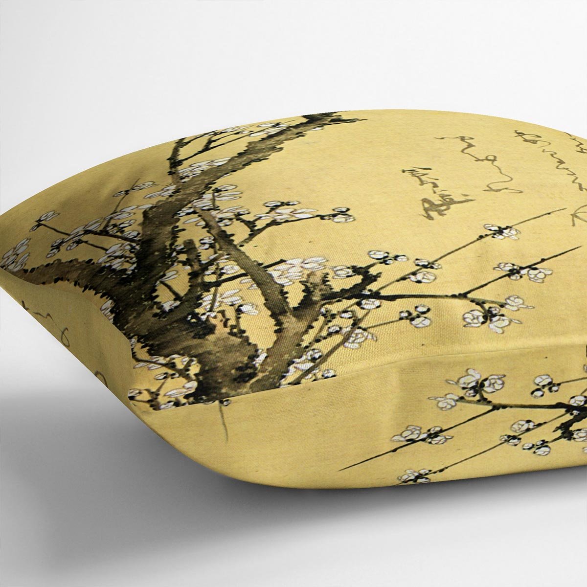 Flowering plum by Hokusai Throw Pillow