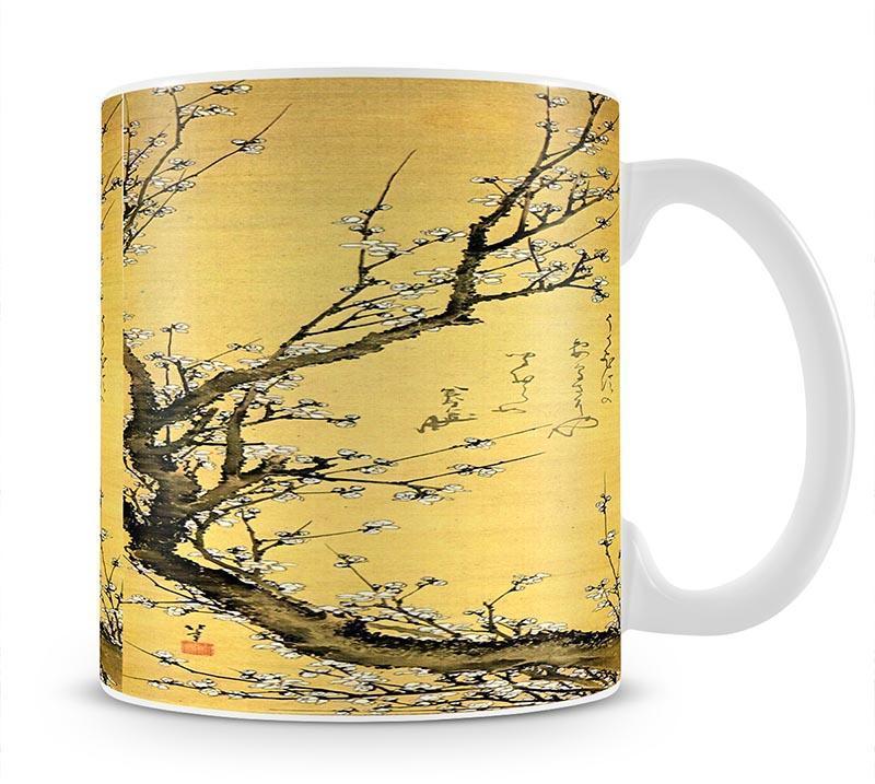 Flowering plum by Hokusai Mug - Canvas Art Rocks - 1