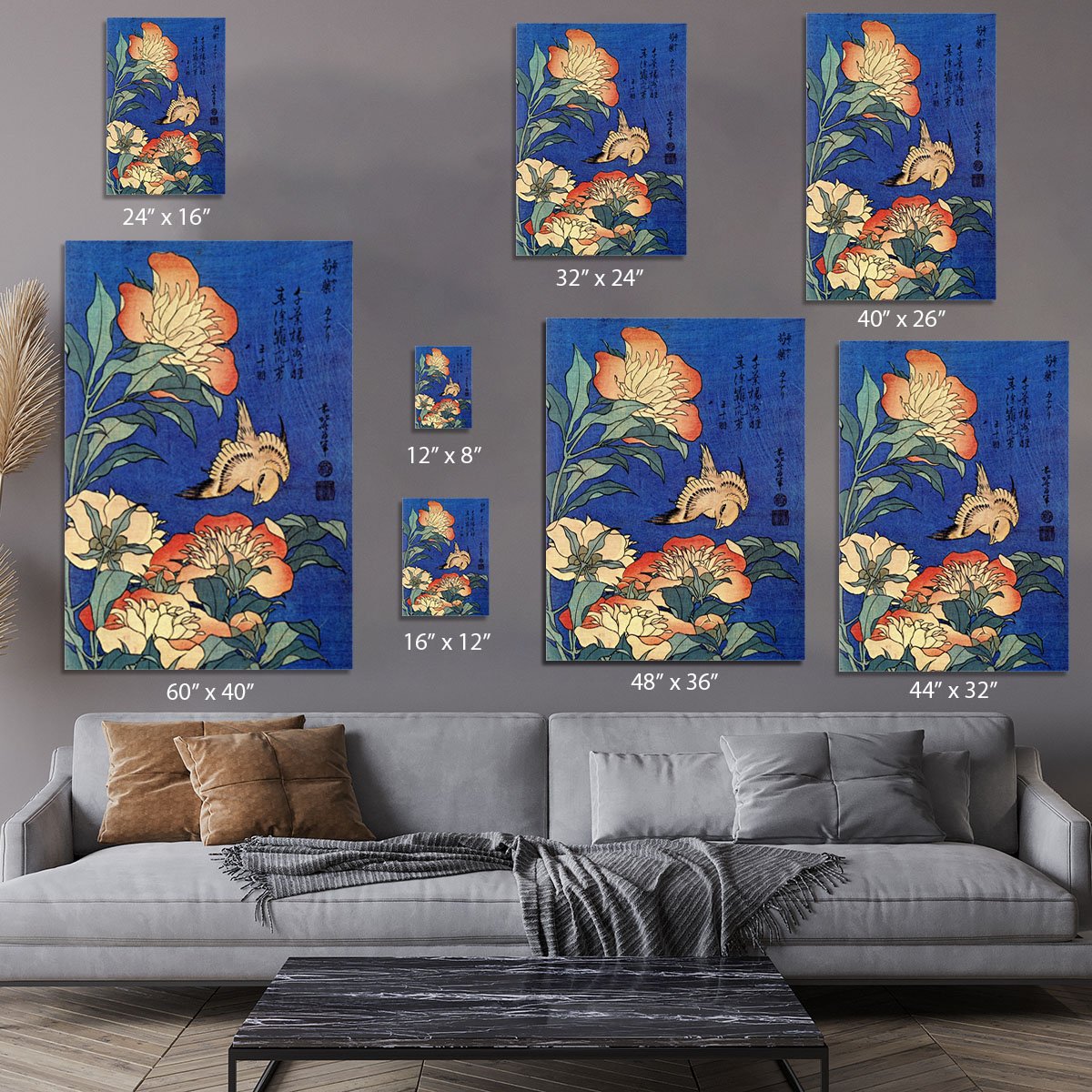 Flowers by Hokusai Canvas Print or Poster