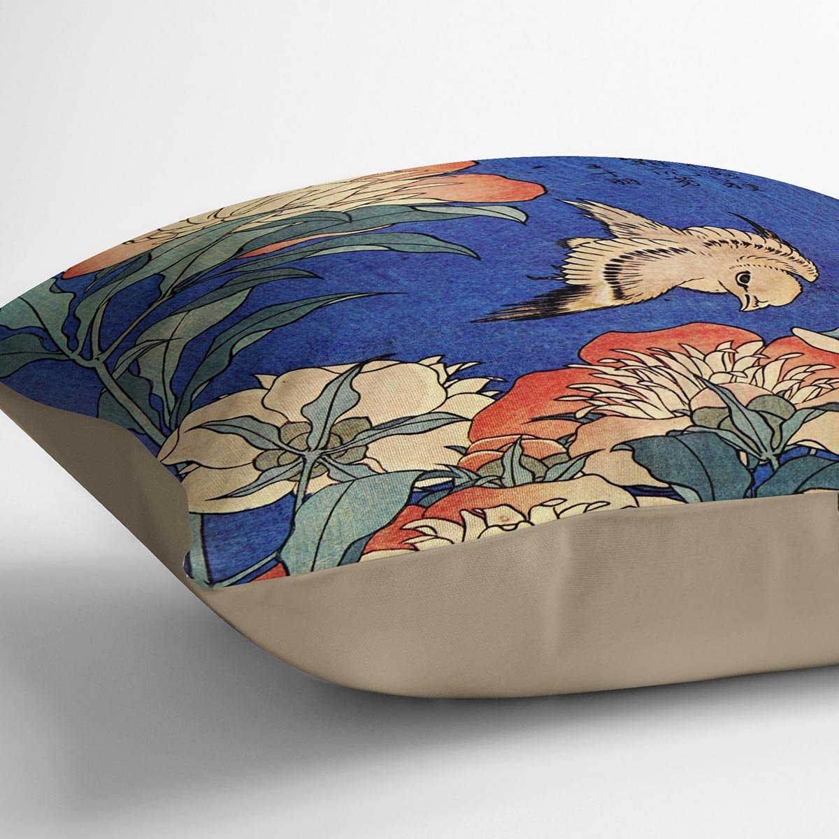 Flowers by Hokusai Throw Pillow