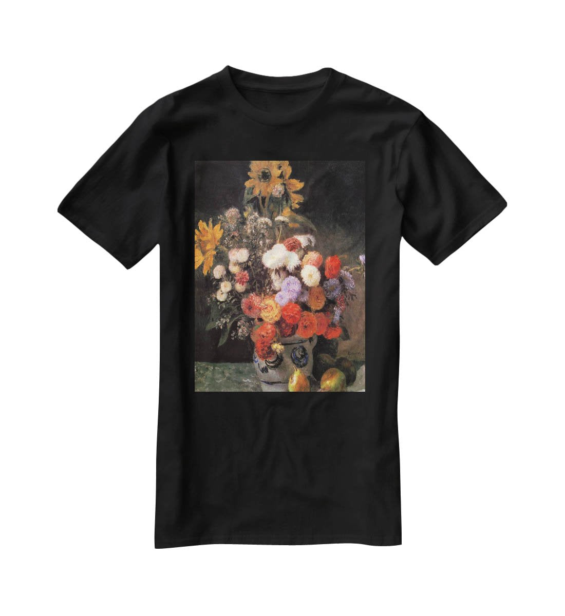 Flowers in a vase by Renoir T-Shirt - Canvas Art Rocks - 1