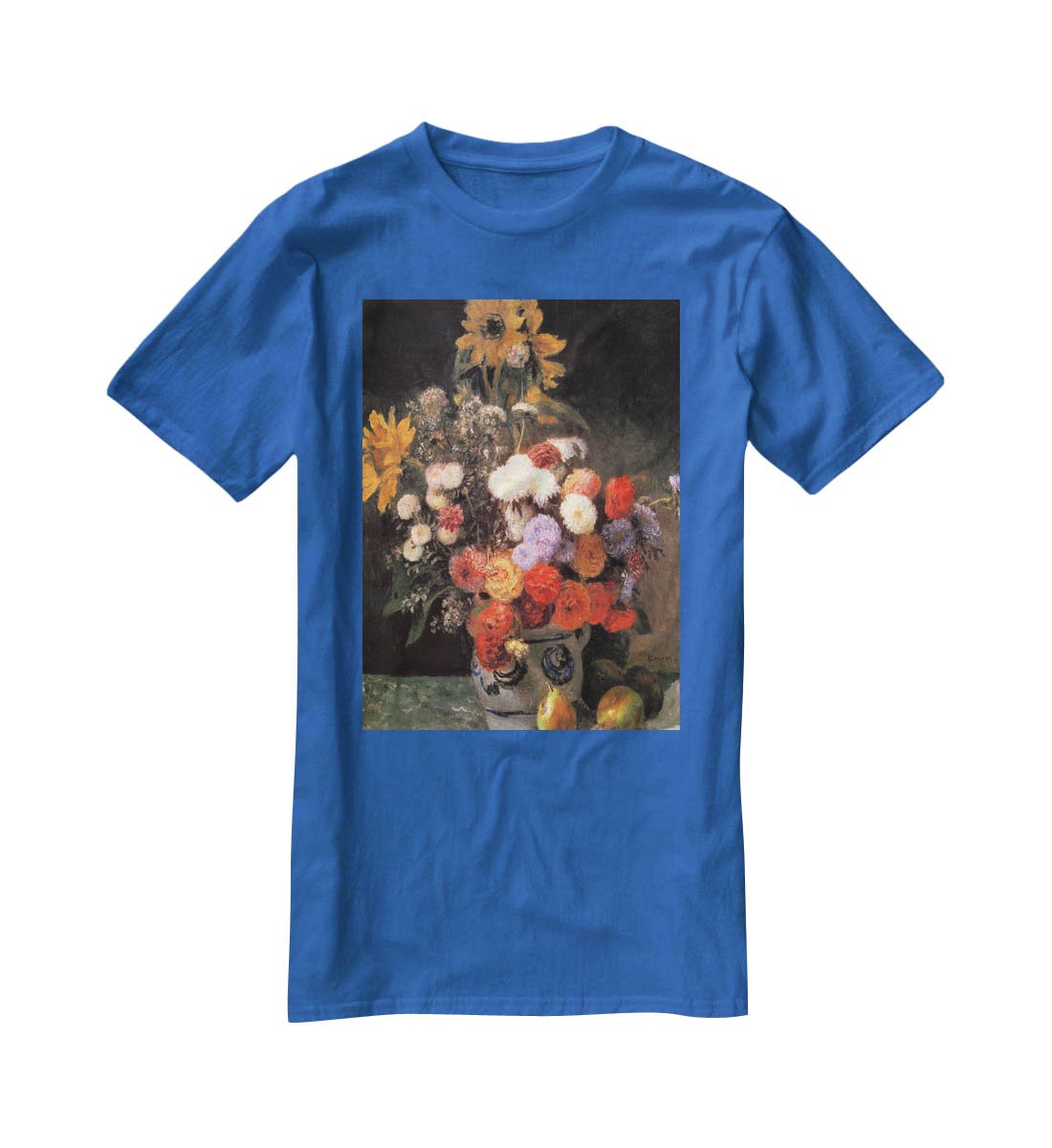 Flowers in a vase by Renoir T-Shirt - Canvas Art Rocks - 2