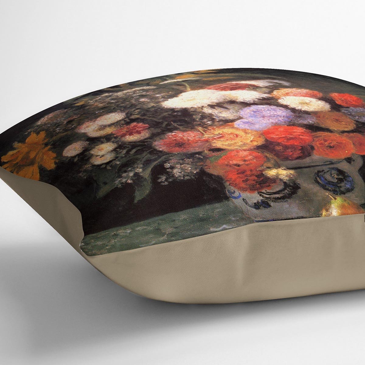 Flowers in a vase by Renoir Throw Pillow