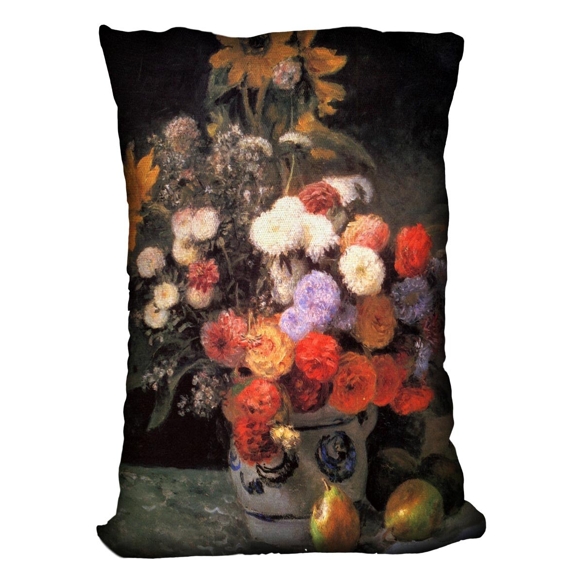 Flowers in a vase by Renoir Throw Pillow