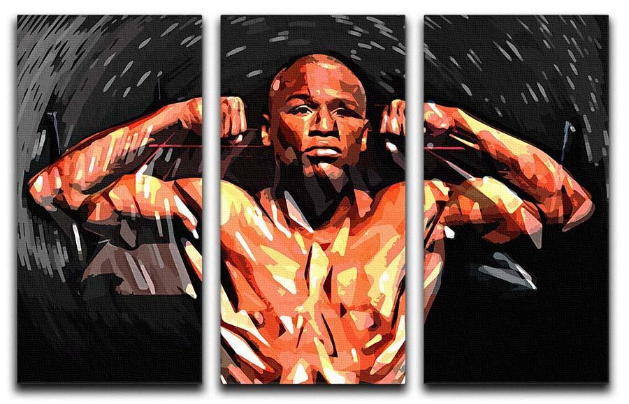 Floyd Mayweather 3 Split Panel Canvas Print - Canvas Art Rocks - 1