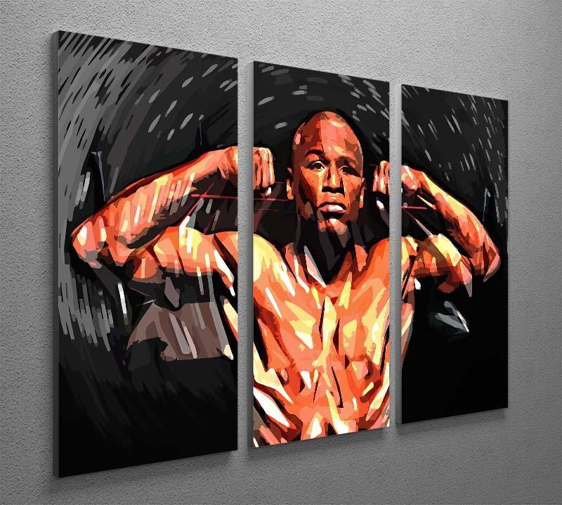 Floyd Mayweather 3 Split Panel Canvas Print - Canvas Art Rocks - 2