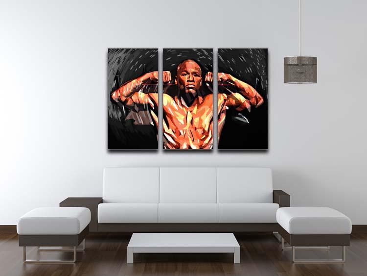 Floyd Mayweather 3 Split Panel Canvas Print - Canvas Art Rocks - 3