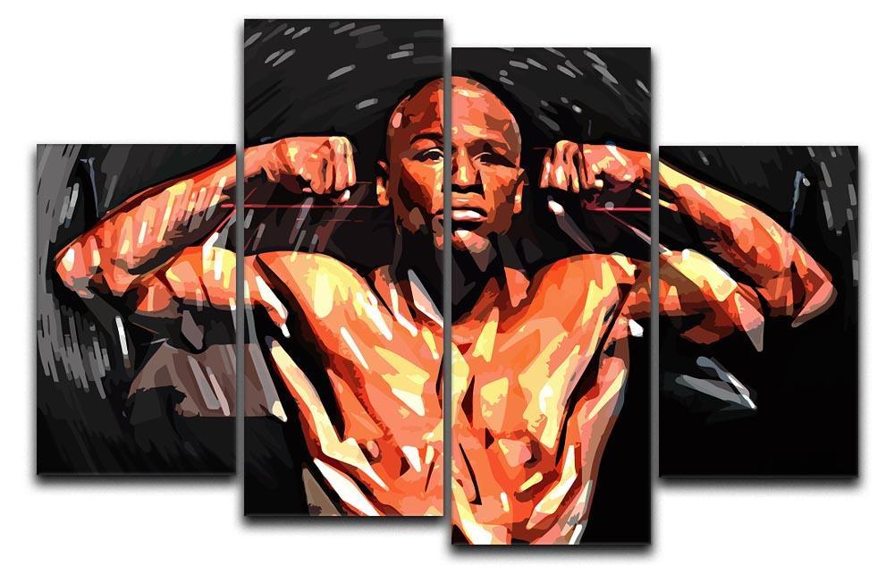 Floyd Mayweather 4 Split Panel Canvas  - Canvas Art Rocks - 1