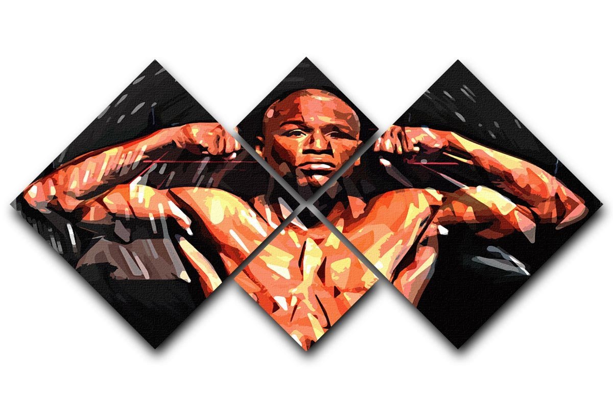 Floyd Mayweather 4 Square Multi Panel Canvas  - Canvas Art Rocks - 1