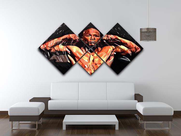 Floyd Mayweather 4 Square Multi Panel Canvas - Canvas Art Rocks - 3