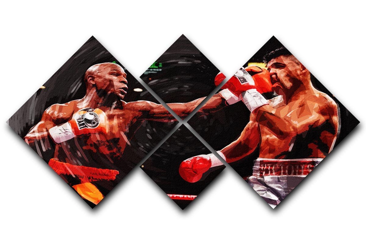 Floyd Mayweather Knockout 4 Square Multi Panel Canvas  - Canvas Art Rocks - 1