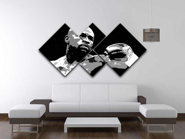 Floyd Mayweather Pop Art 4 Square Multi Panel Canvas - Canvas Art Rocks - 3
