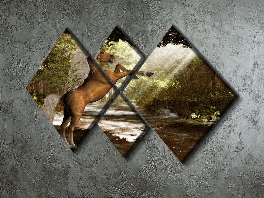 Forest Unicorn 4 Square Multi Panel Canvas  - Canvas Art Rocks - 2