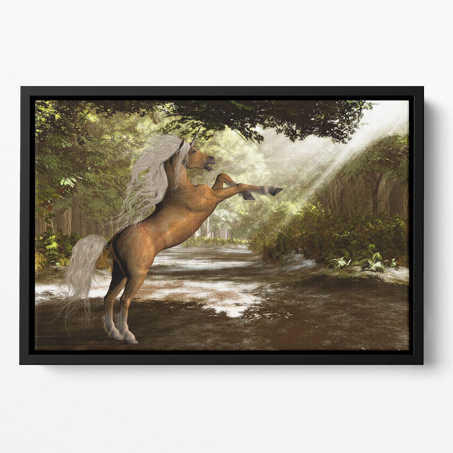 Forest Unicorn Floating Framed Canvas
