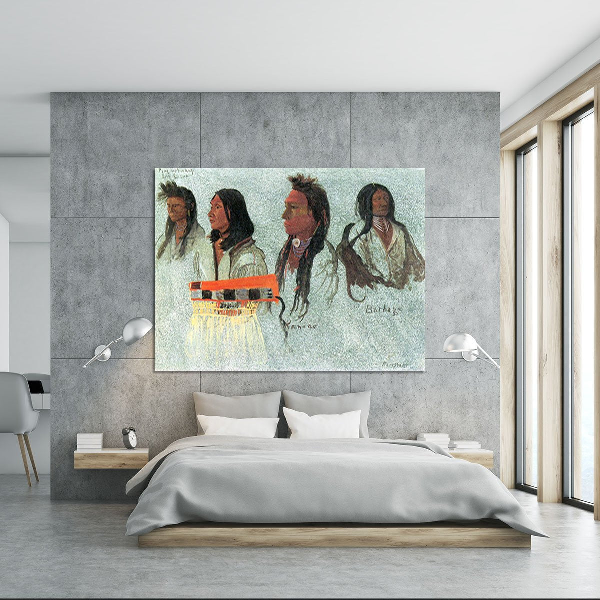 Four Indians by Bierstadt Canvas Print or Poster