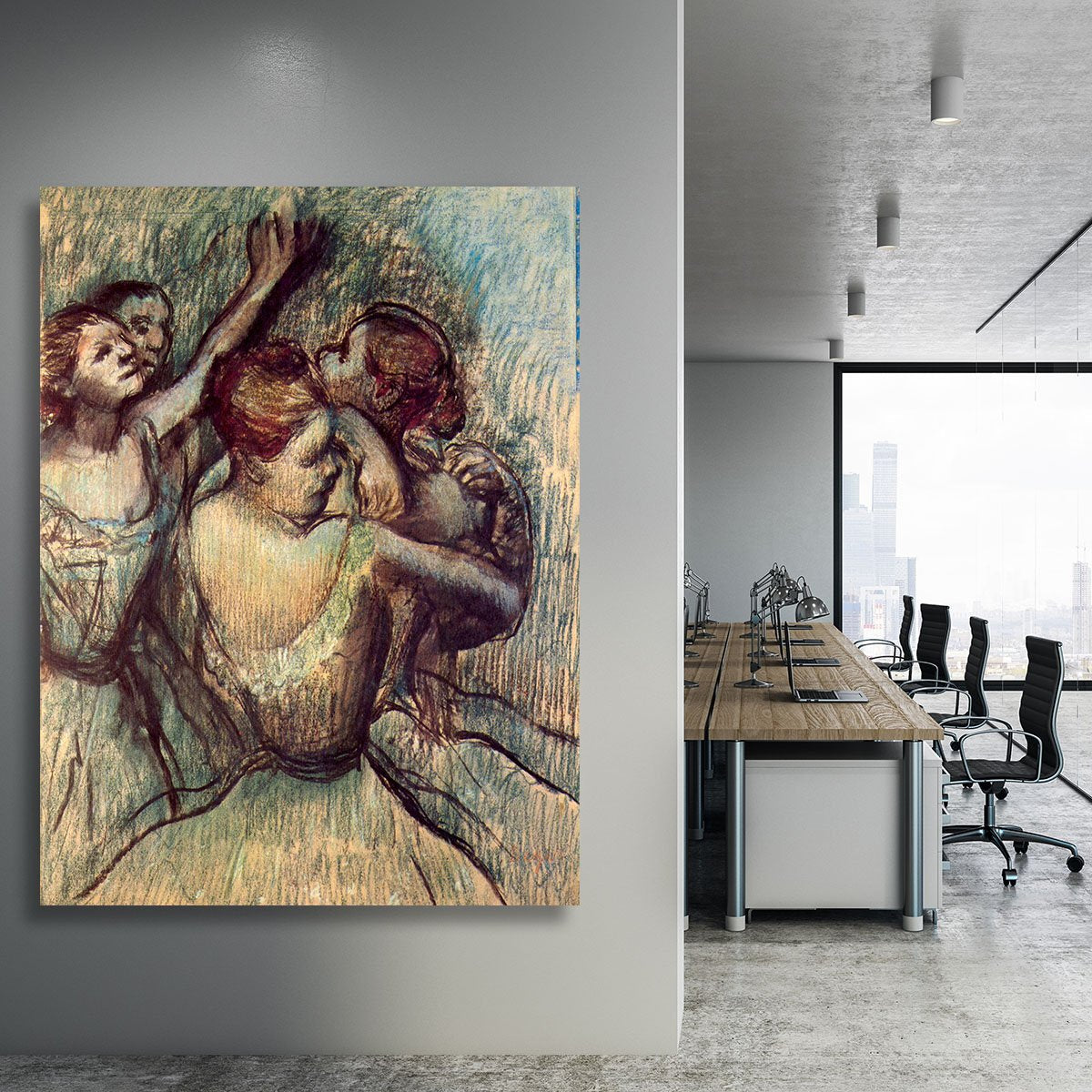 Four dancers in half figure by Degas Canvas Print or Poster