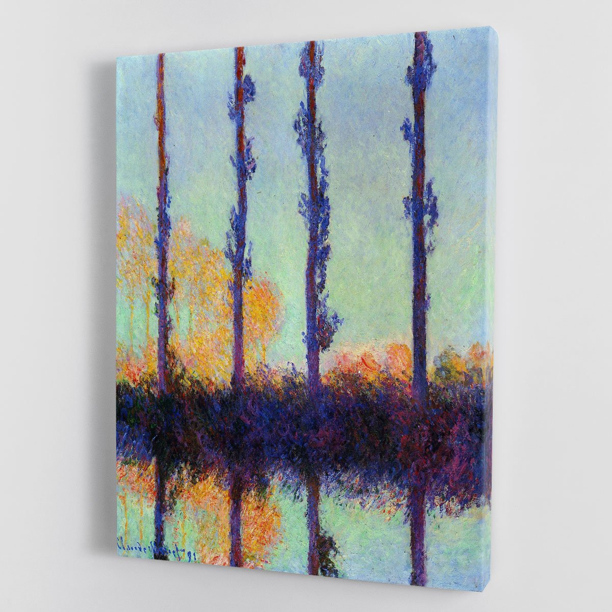 Four poplars by Monet Canvas Print or Poster