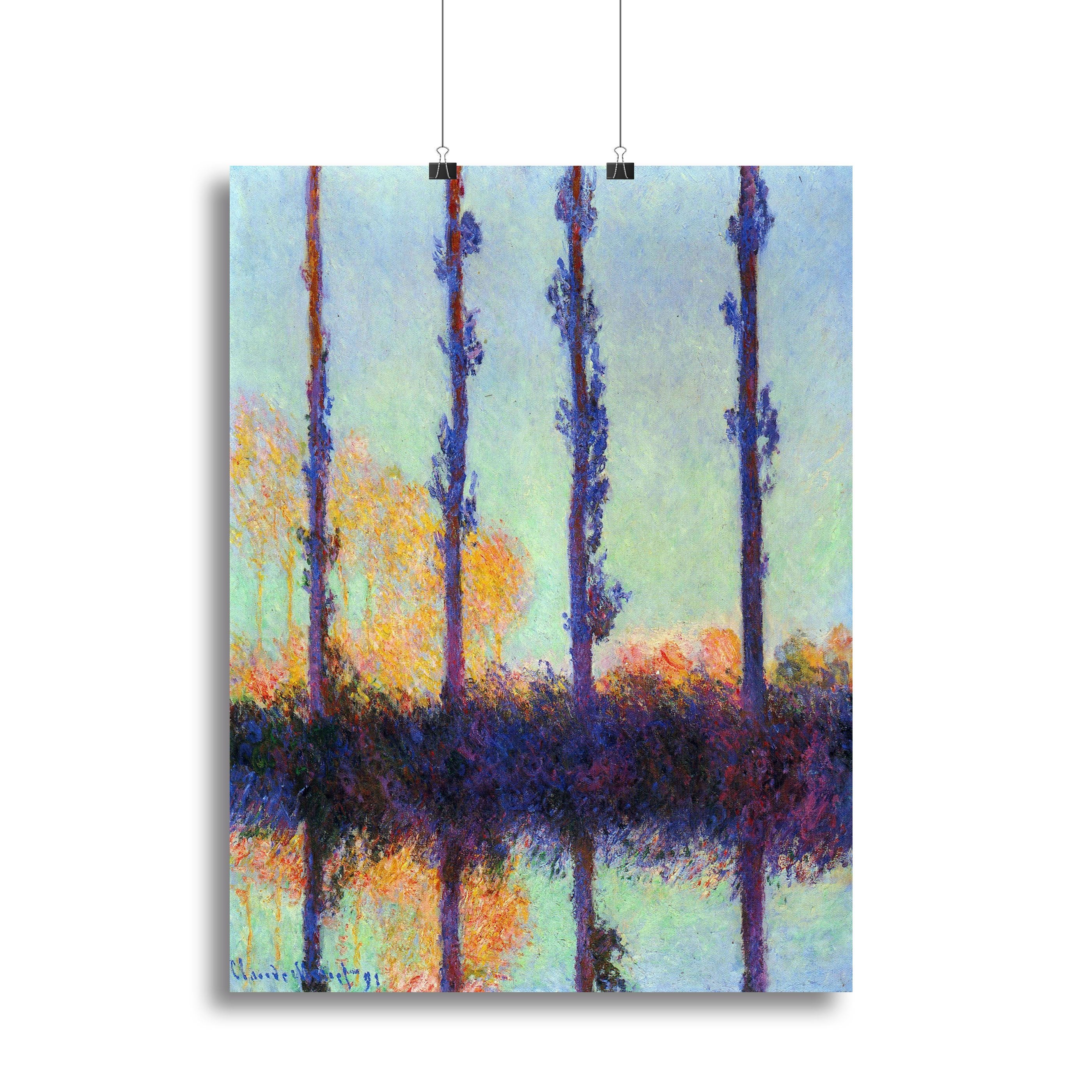 Four poplars by Monet Canvas Print or Poster