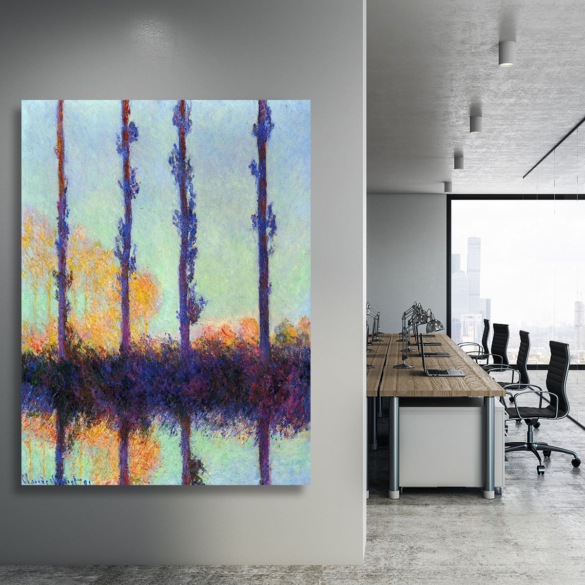 Four poplars by Monet Canvas Print or Poster