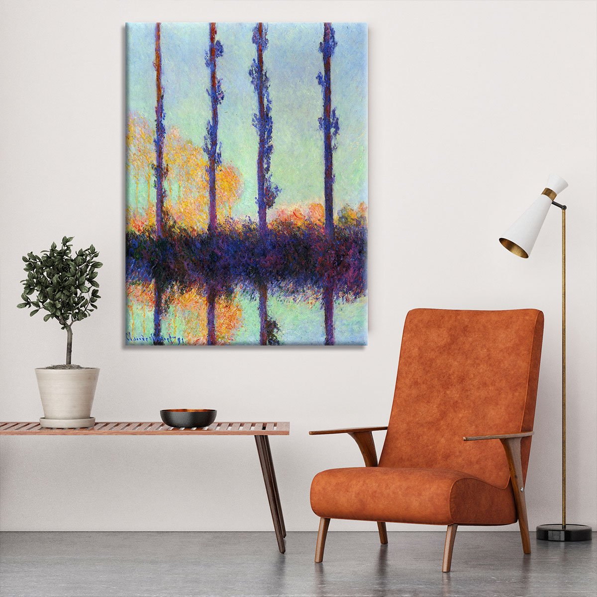 Four poplars by Monet Canvas Print or Poster