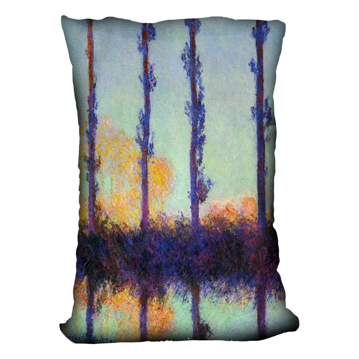Four poplars by Monet Throw Pillow