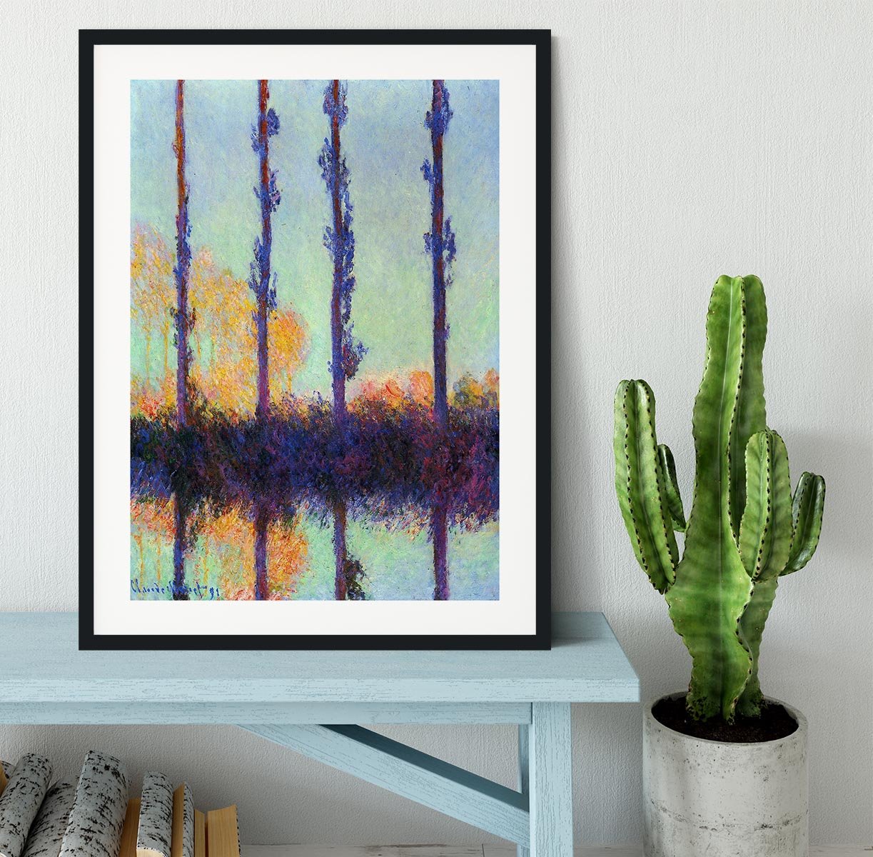 Four poplars by Monet Framed Print - Canvas Art Rocks - 1
