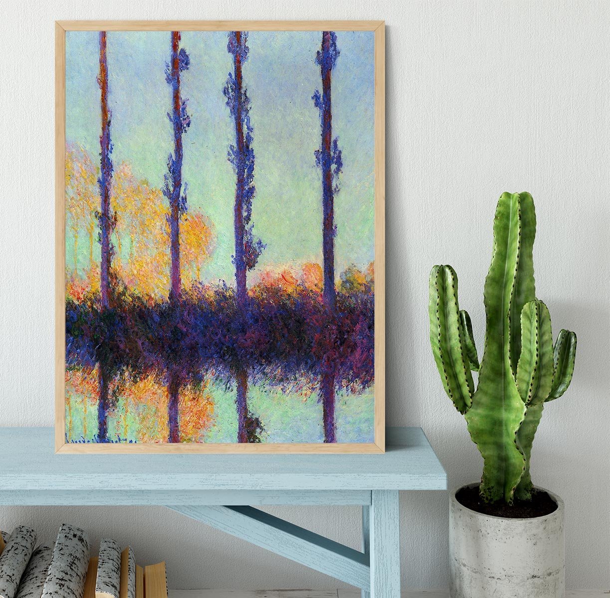 Four poplars by Monet Framed Print - Canvas Art Rocks - 4