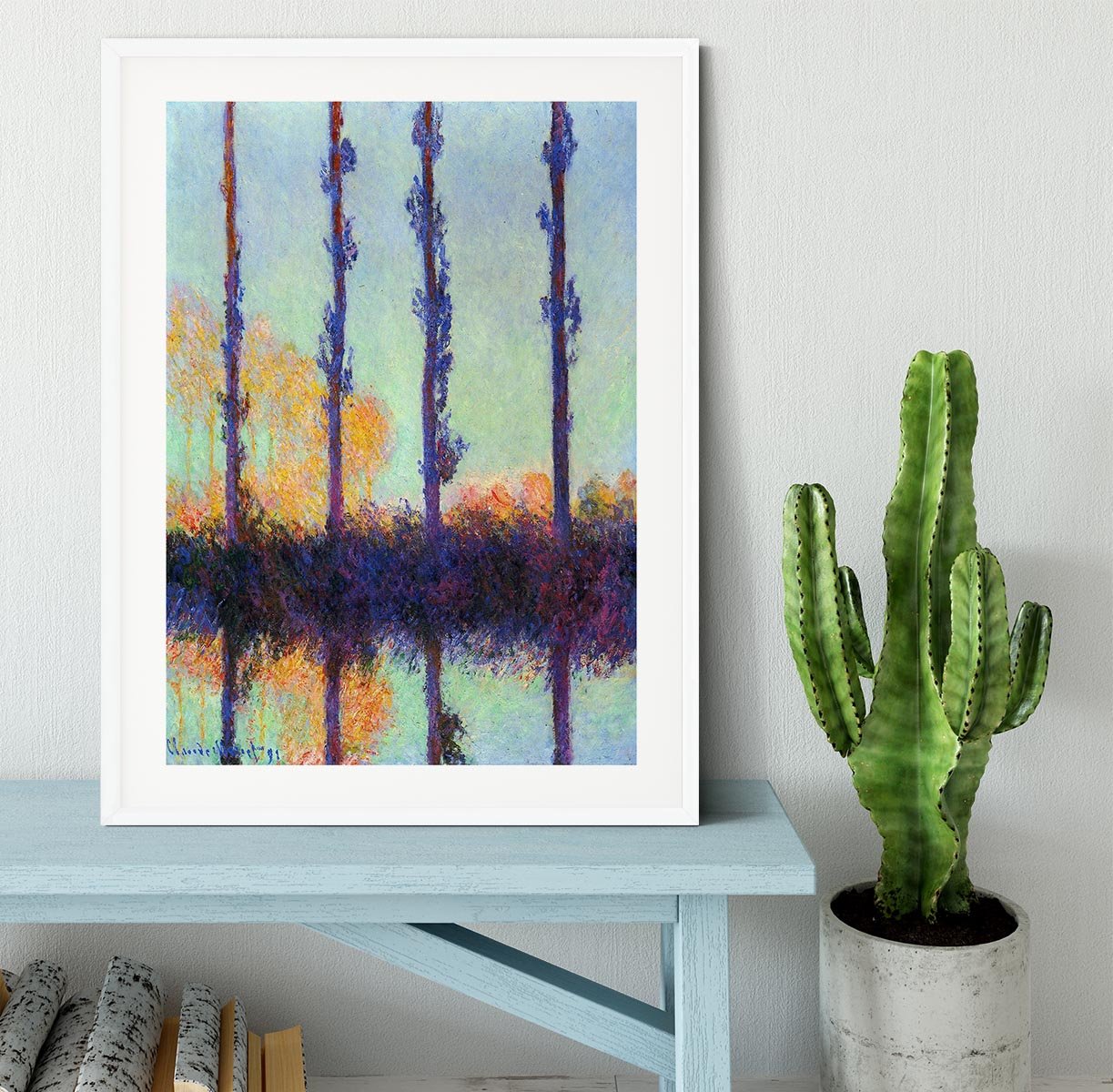 Four poplars by Monet Framed Print - Canvas Art Rocks - 5