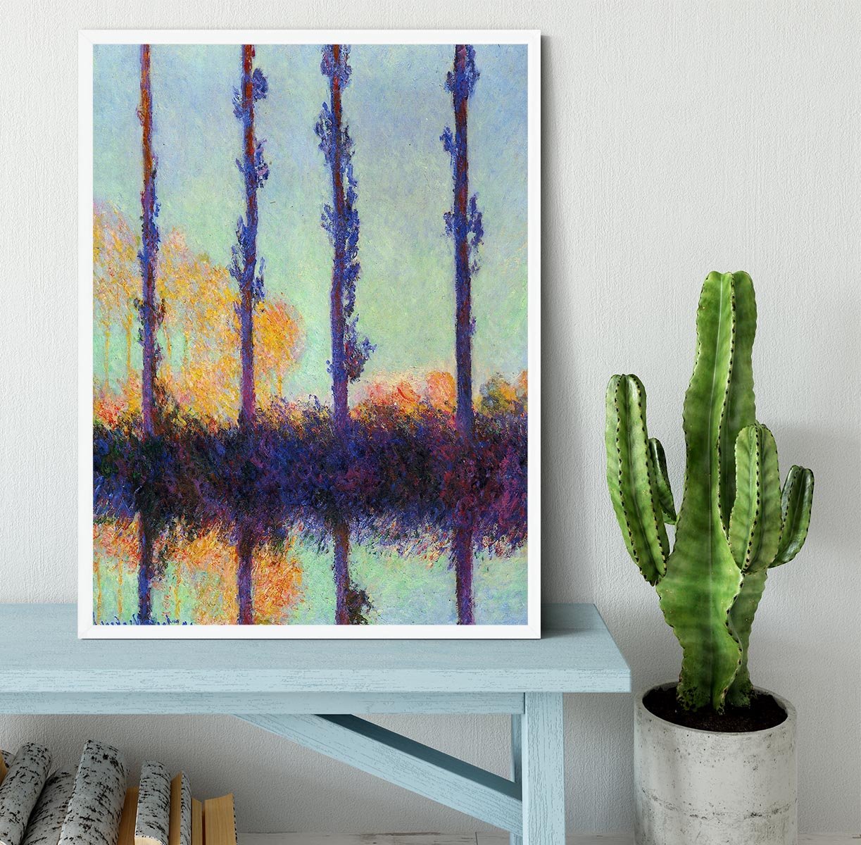 Four poplars by Monet Framed Print - Canvas Art Rocks -6
