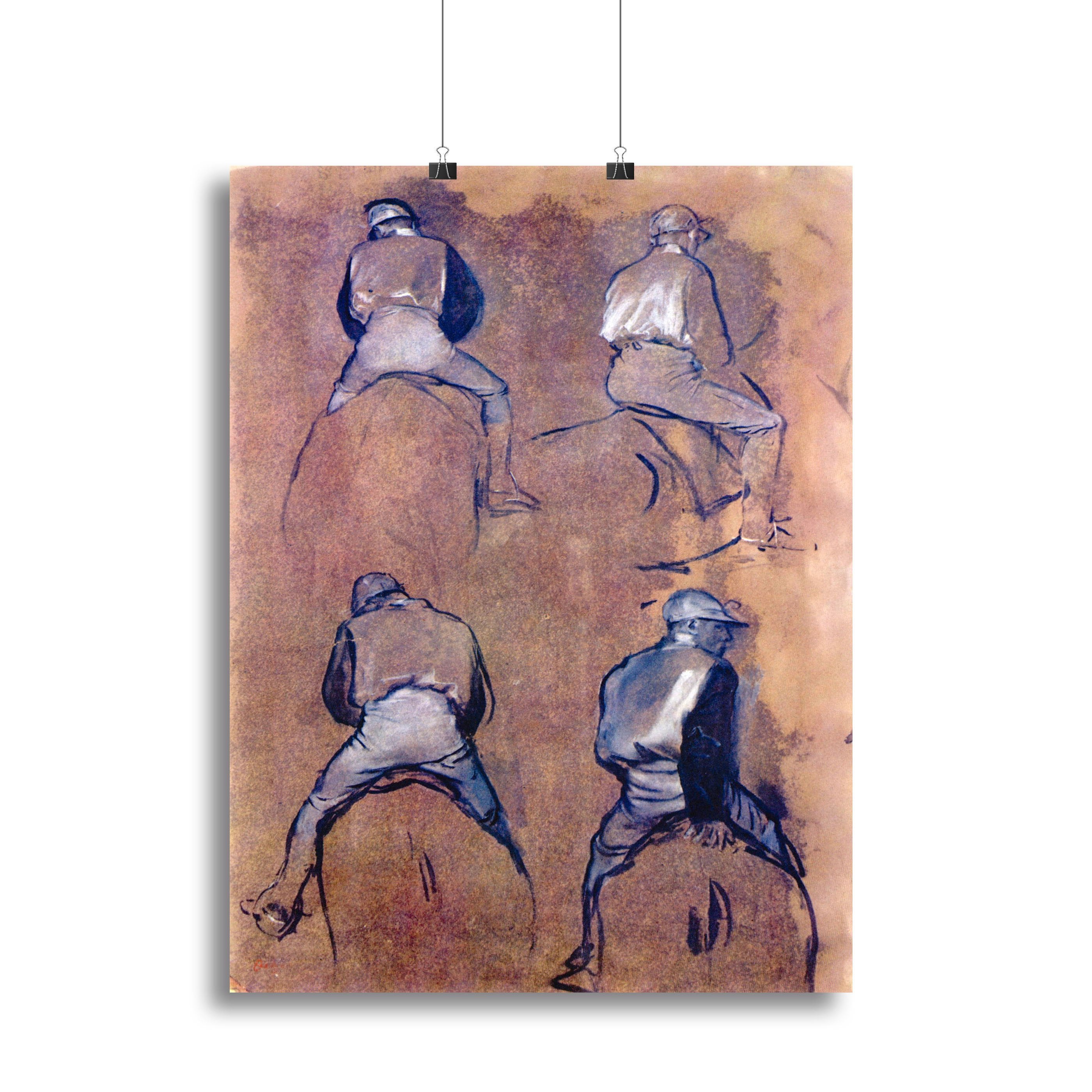 Four studies of Jockeys by Degas Canvas Print or Poster