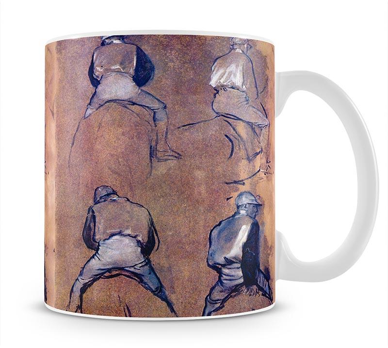 Four studies of Jockeys by Degas Mug - Canvas Art Rocks - 1