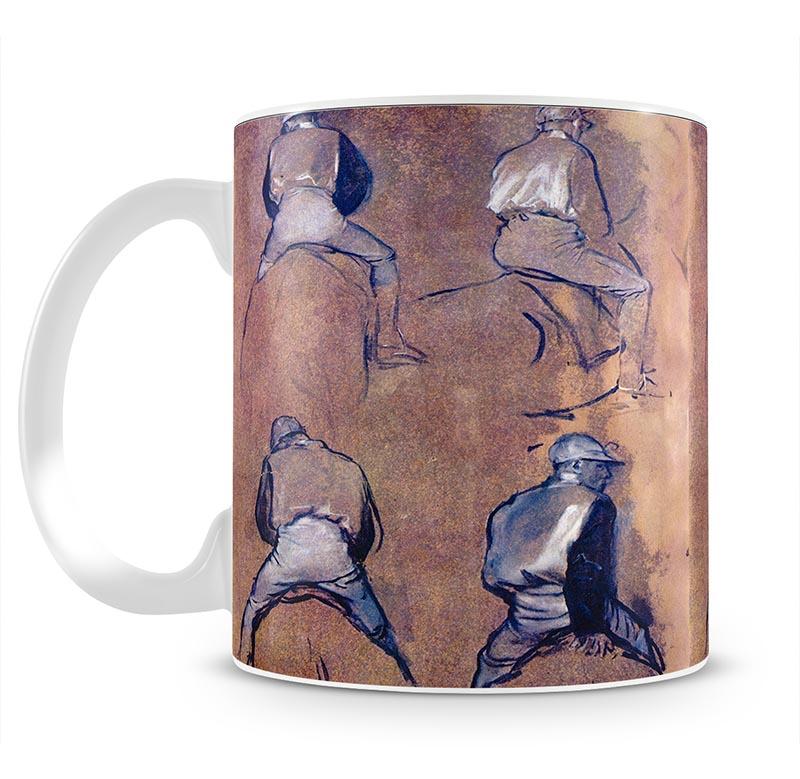 Four studies of Jockeys by Degas Mug - Canvas Art Rocks - 1