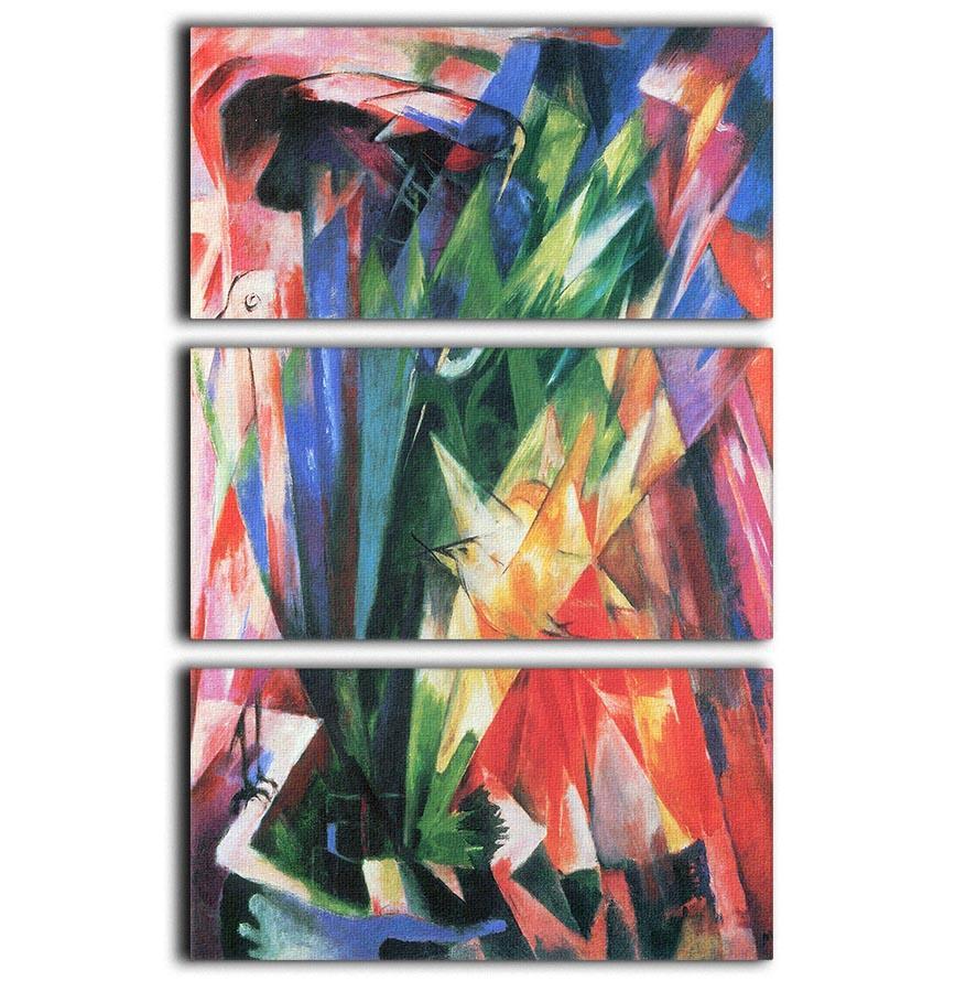 Fowl by Franz Marc 3 Split Panel Canvas Print - Canvas Art Rocks - 1