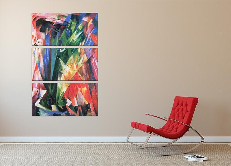 Fowl by Franz Marc 3 Split Panel Canvas Print - Canvas Art Rocks - 2