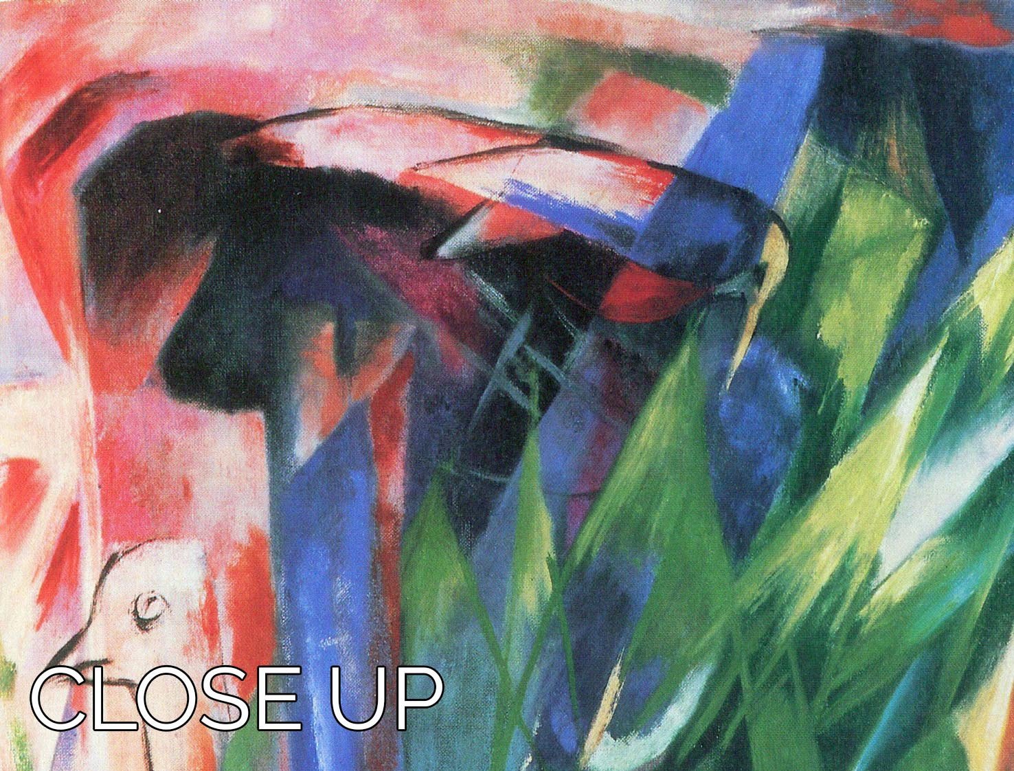 Fowl by Franz Marc 3 Split Panel Canvas Print - Canvas Art Rocks - 3