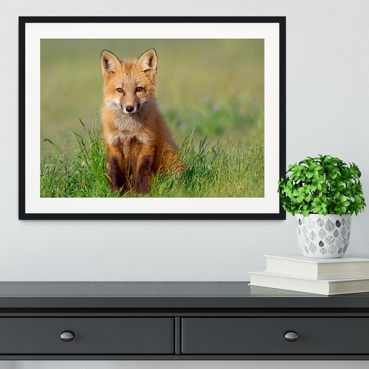 Fox Kit Framed Print - Canvas Art Rocks - 1