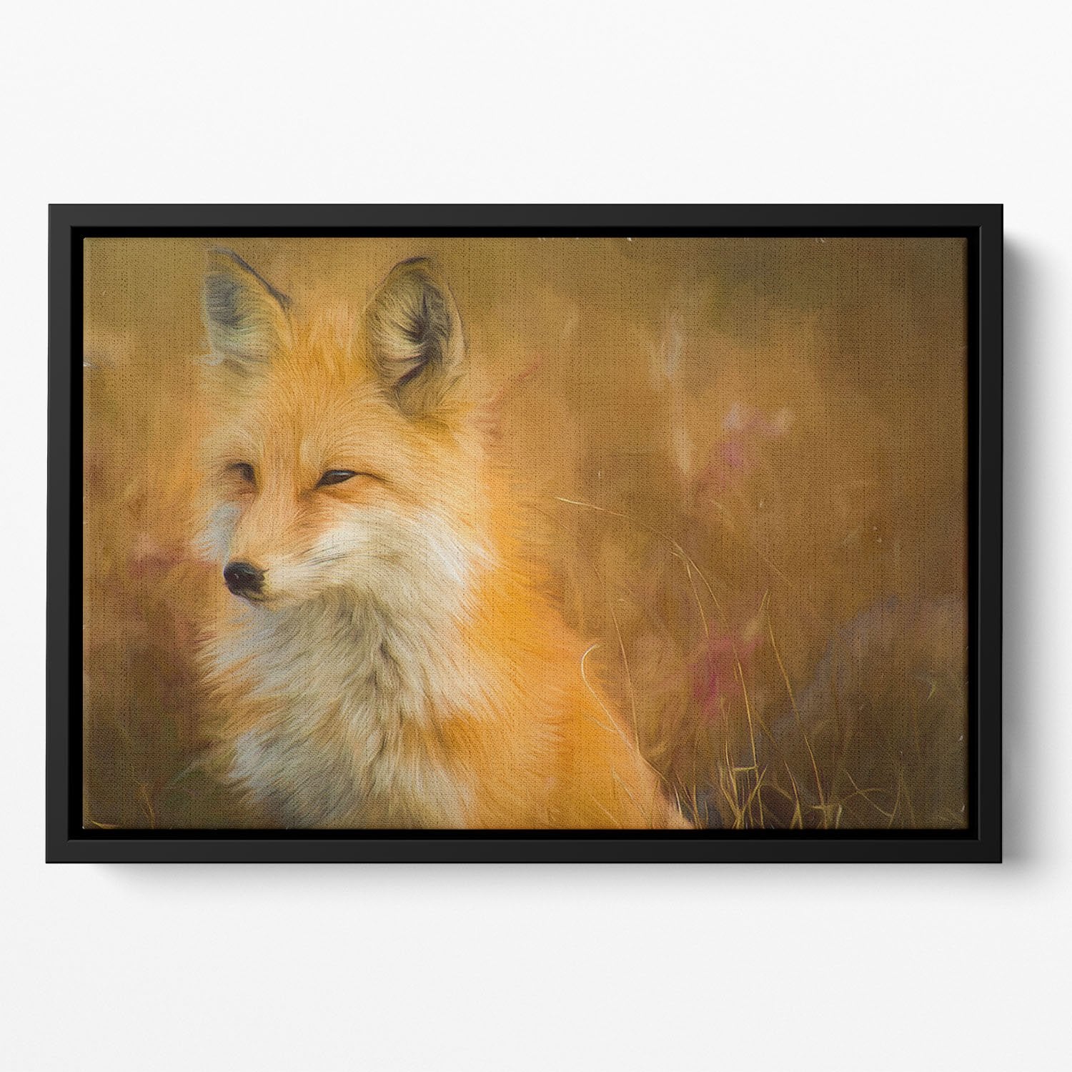Fox Painting Floating Framed Canvas