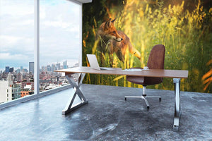 Fox on the summer forest Wall Mural Wallpaper - Canvas Art Rocks - 3