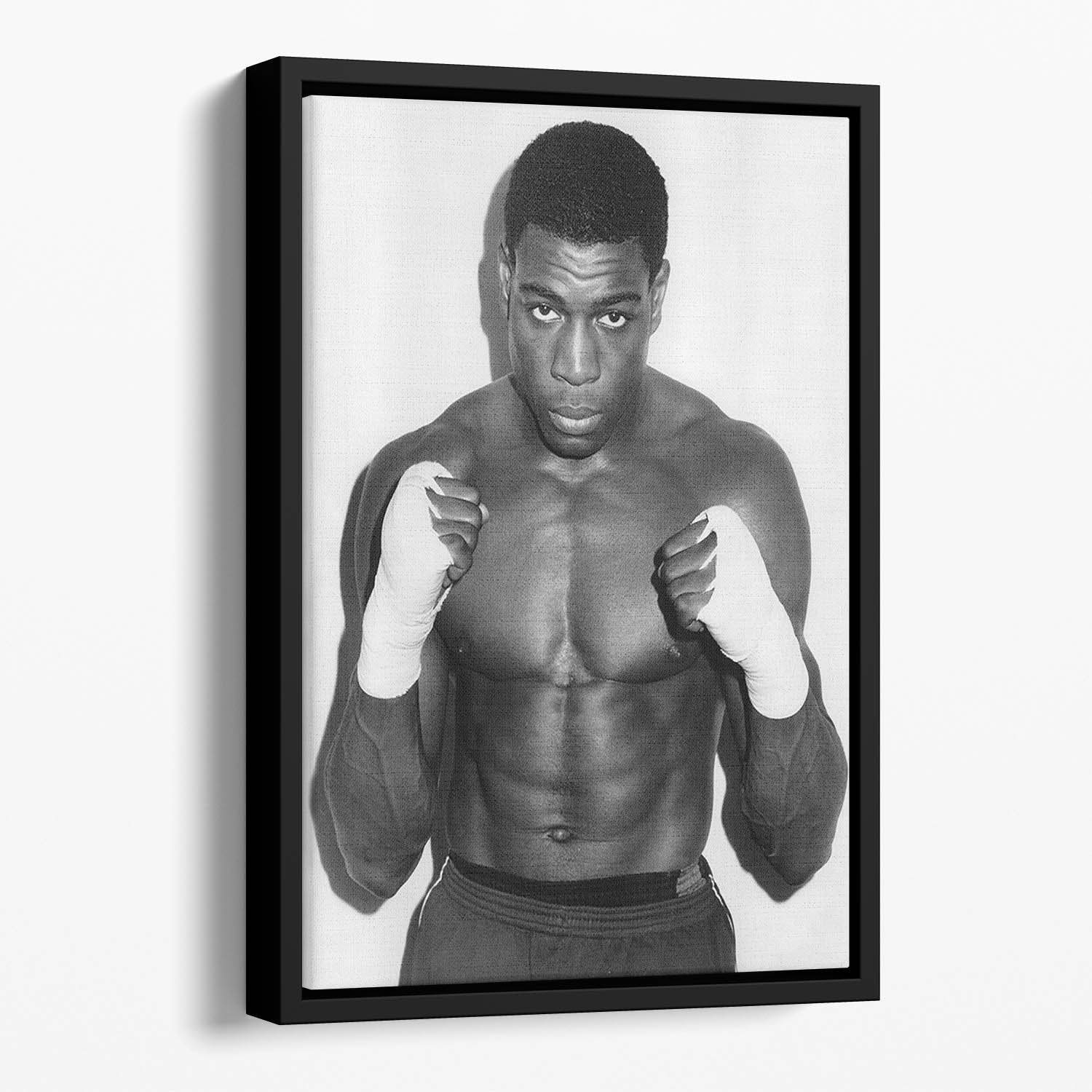 Frank Bruno in 1986 Floating Framed Canvas