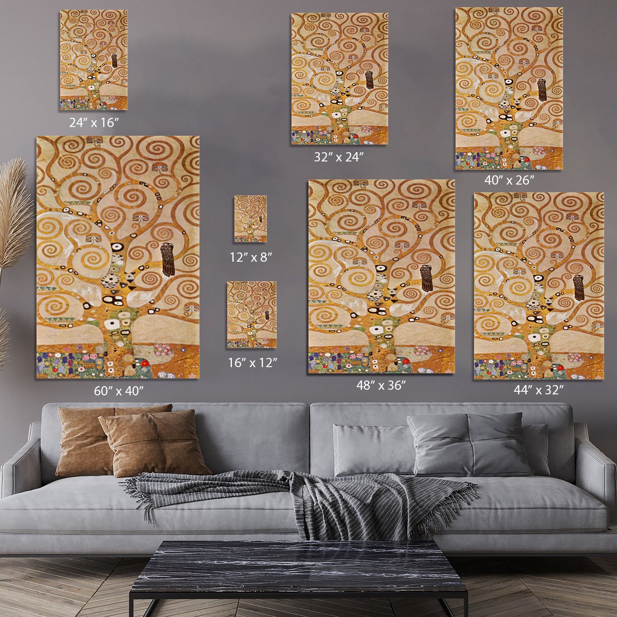 Frieze II by Klimt Canvas Print or Poster