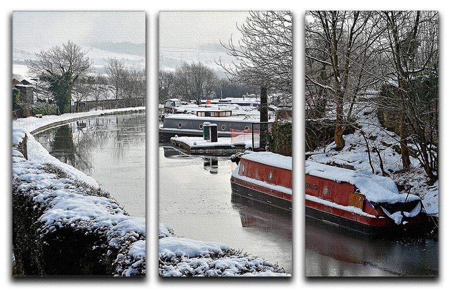 Frozen Canal 3 Split Panel Canvas Print - Canvas Art Rocks - 1