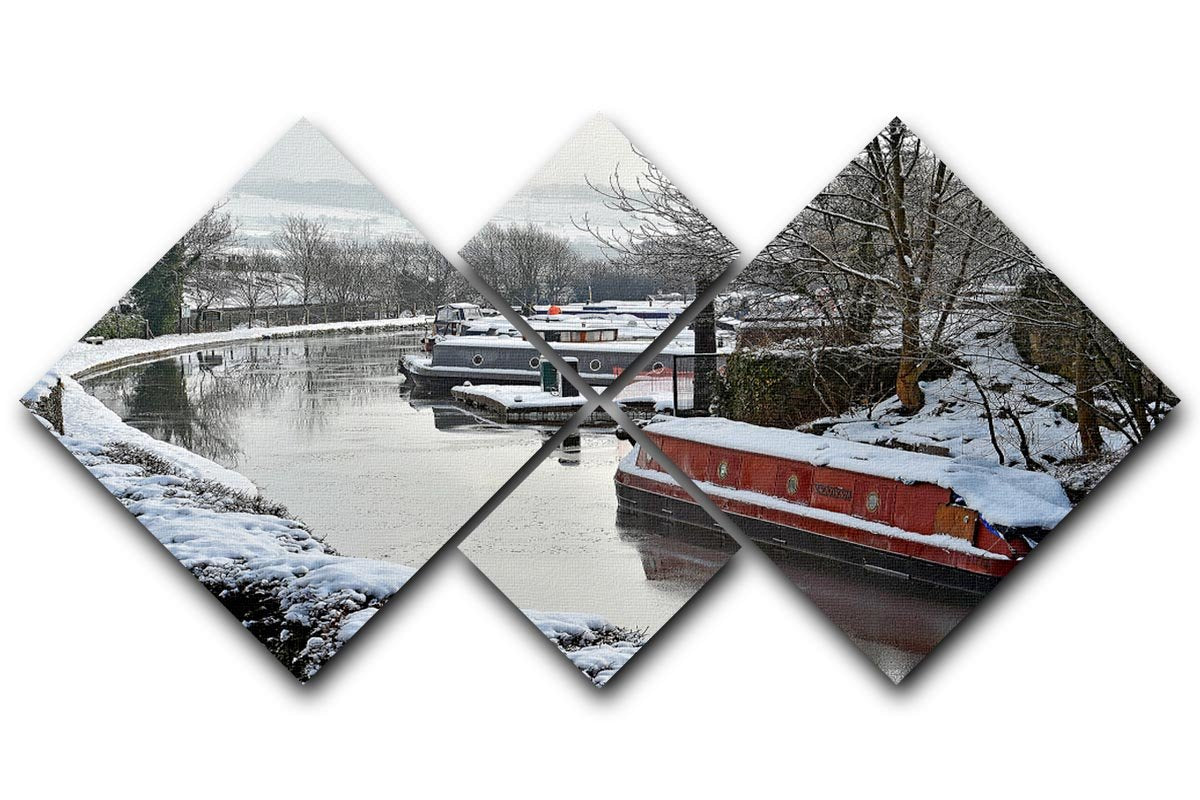 Frozen Canal 4 Square Multi Panel Canvas - Canvas Art Rocks - 1