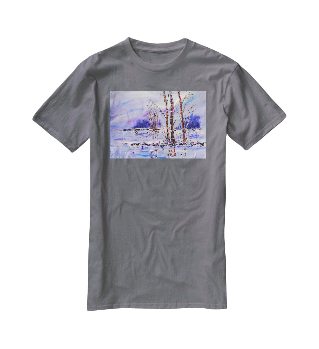 Frozen Tree Painting T-Shirt - Canvas Art Rocks - 3