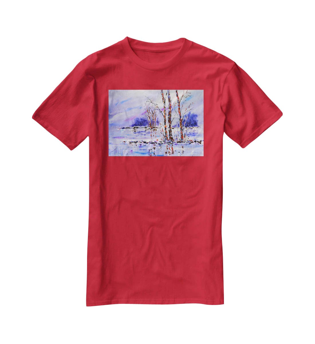 Frozen Tree Painting T-Shirt - Canvas Art Rocks - 4