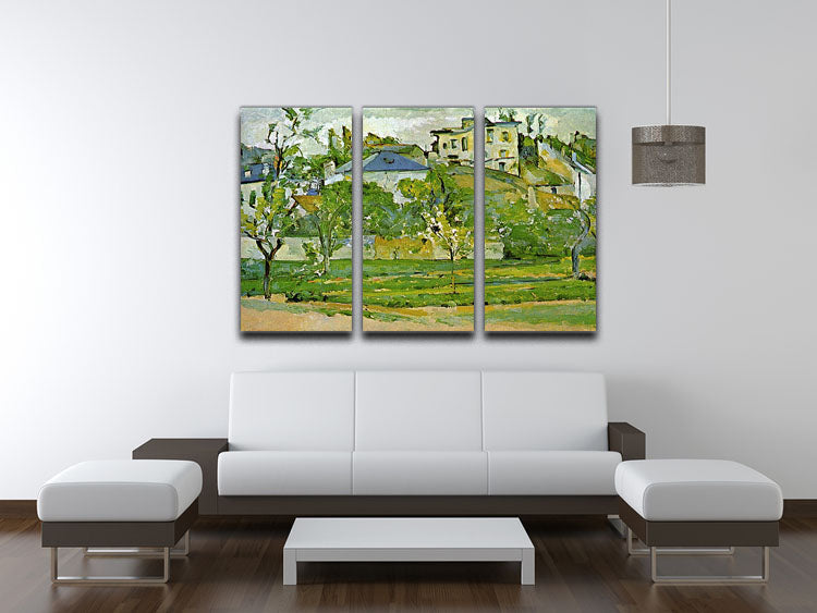 Fruit garden in Pontoise by Cezanne 3 Split Panel Canvas Print - Canvas Art Rocks - 3