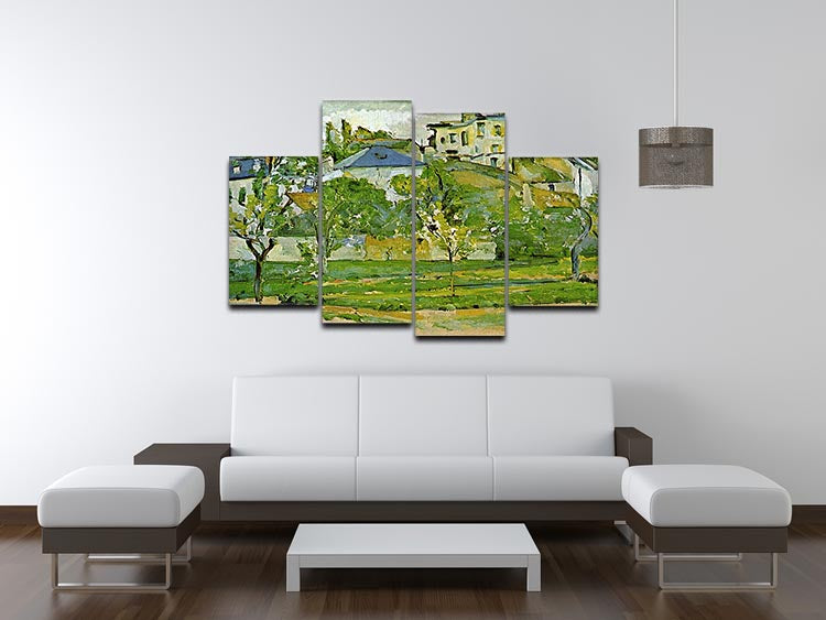 Fruit garden in Pontoise by Cezanne 4 Split Panel Canvas - Canvas Art Rocks - 3
