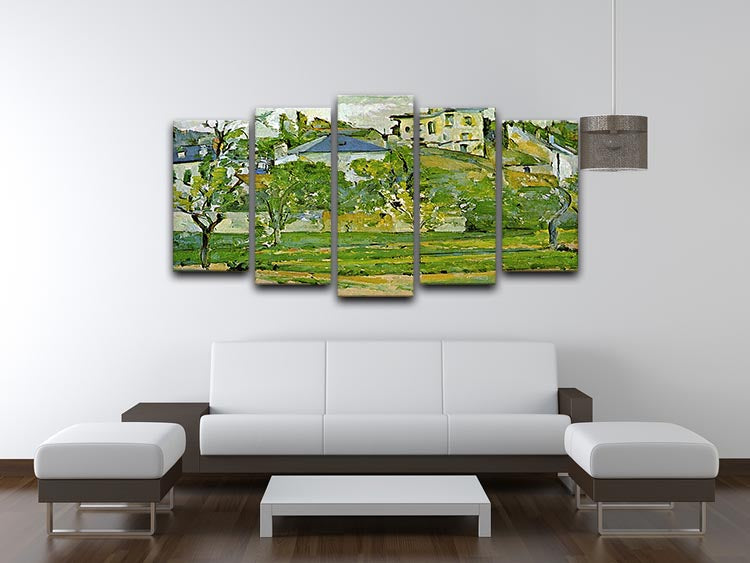 Fruit garden in Pontoise by Cezanne 5 Split Panel Canvas - Canvas Art Rocks - 3