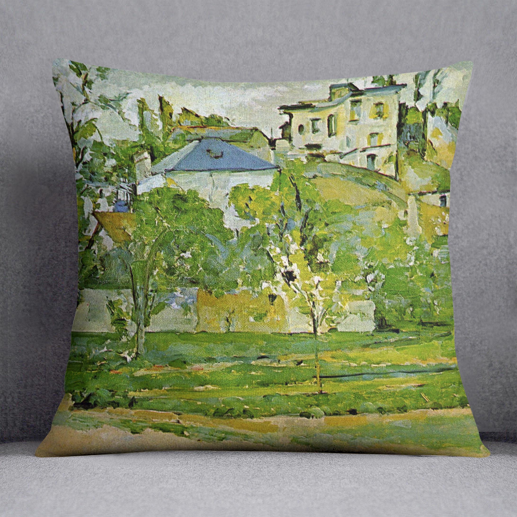 Fruit garden in Pontoise by Cezanne Cushion - Canvas Art Rocks - 1